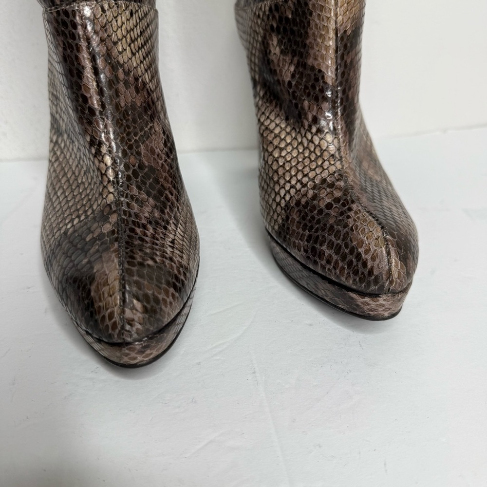 Stuart Weitzman Python Snake Embossed Leather Hee… - image 7